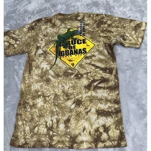 NEW Artextil Costa Rica Tie Dye Iguana T-Shirt Sz M Jungle Retro Tribal Bold